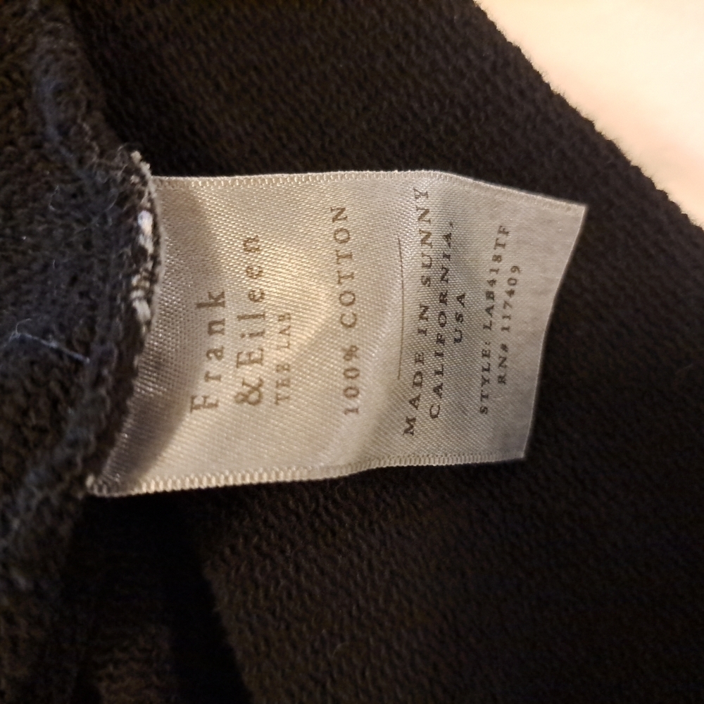 Frank & Eileen Isabelle Funnel Neck Dress Terry Cloth Black Excellent Condit. XS - Picture 7 of 8